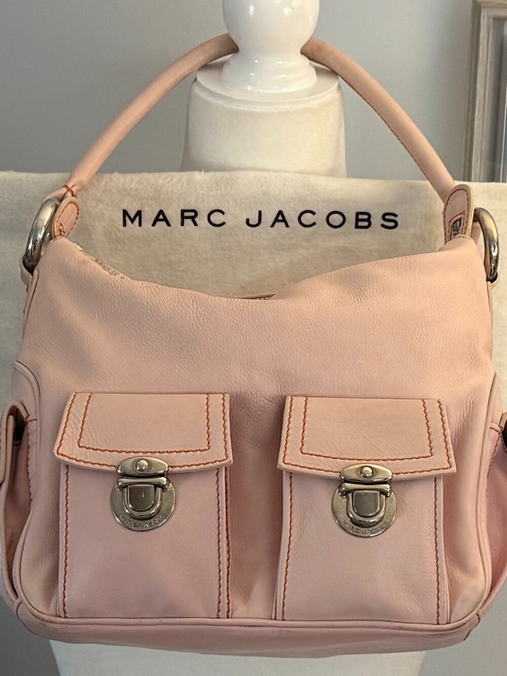 Marc Jacobs Blake Blush Pink Leather 4 Pocket Satchel Vintage Y2K